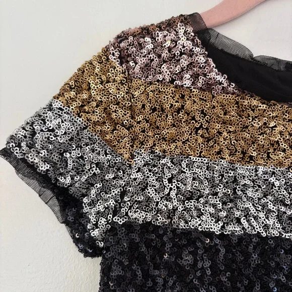 GAP Sequin Crazy Stripe Dress Multicolor - Picture 5 of 8